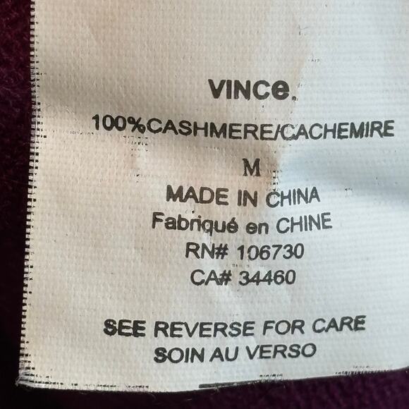 Vince Purple Cashmere Long Length Sweater - size Medium - Picture 4 of 6